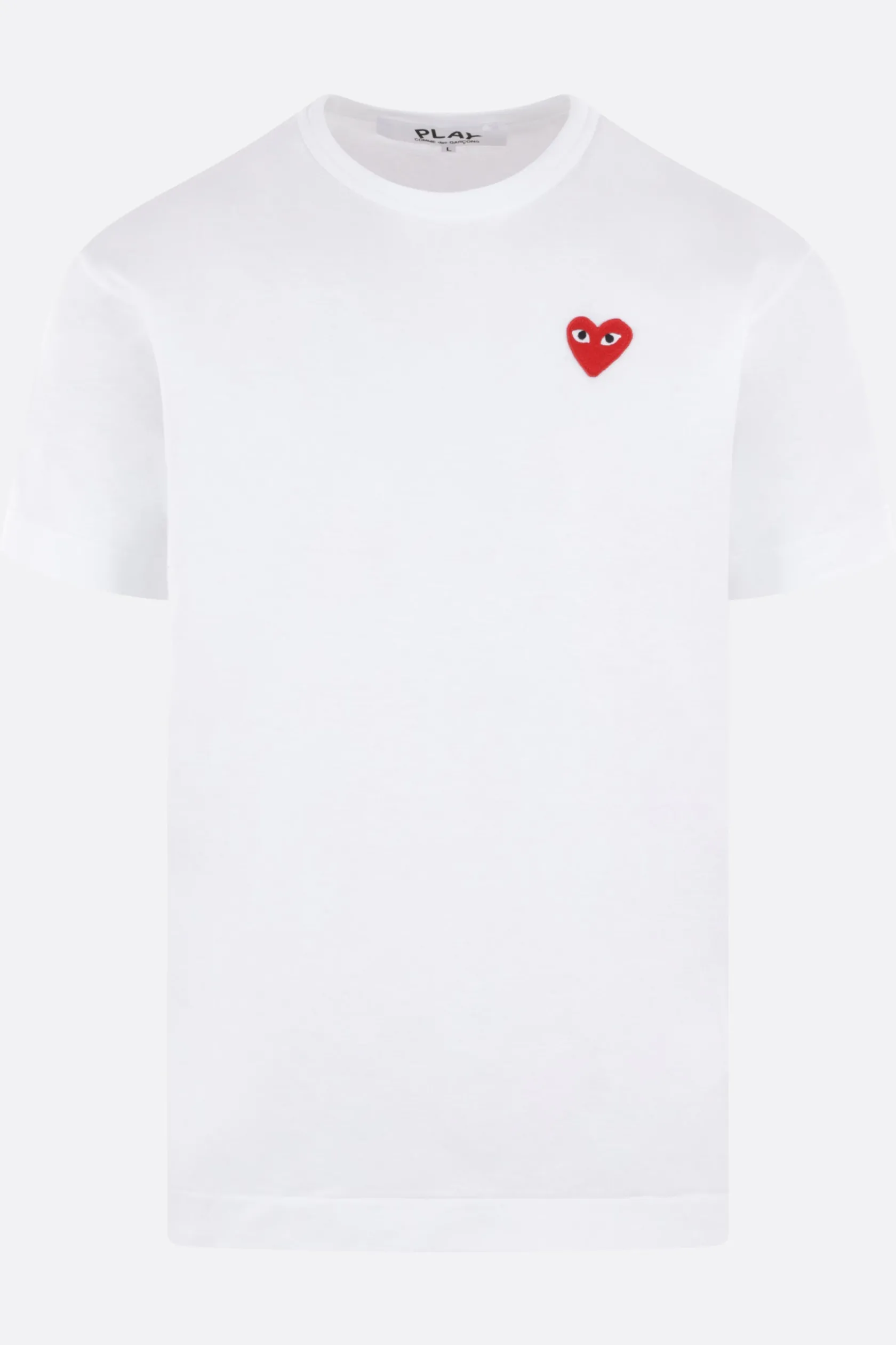 Topwear>COMME DES GARÇONS PLAY t-shirt in cotone patch logo Heart Bianco