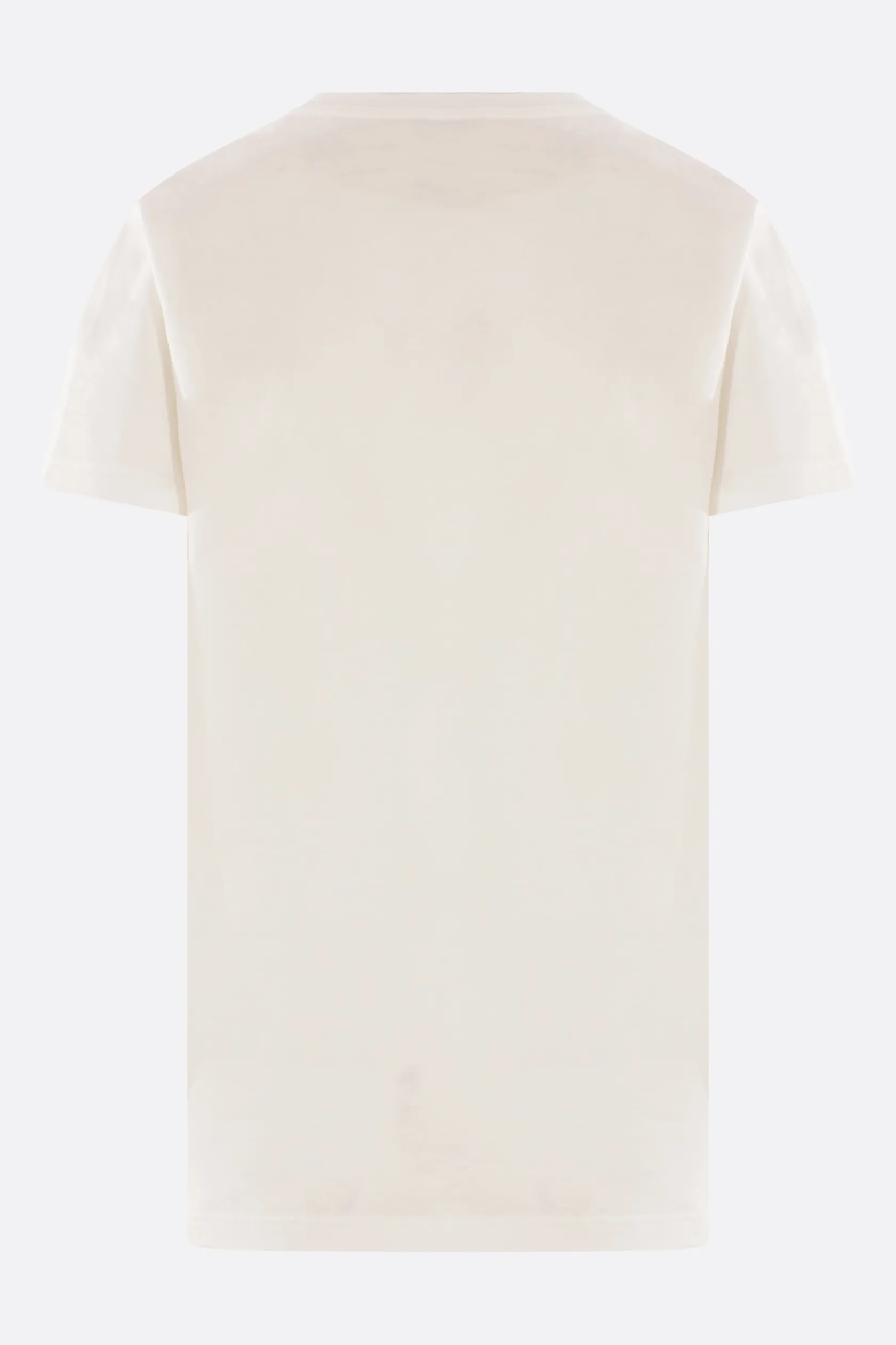 Topwear>MONCLER t-shirt in cotone patch logo Bianco