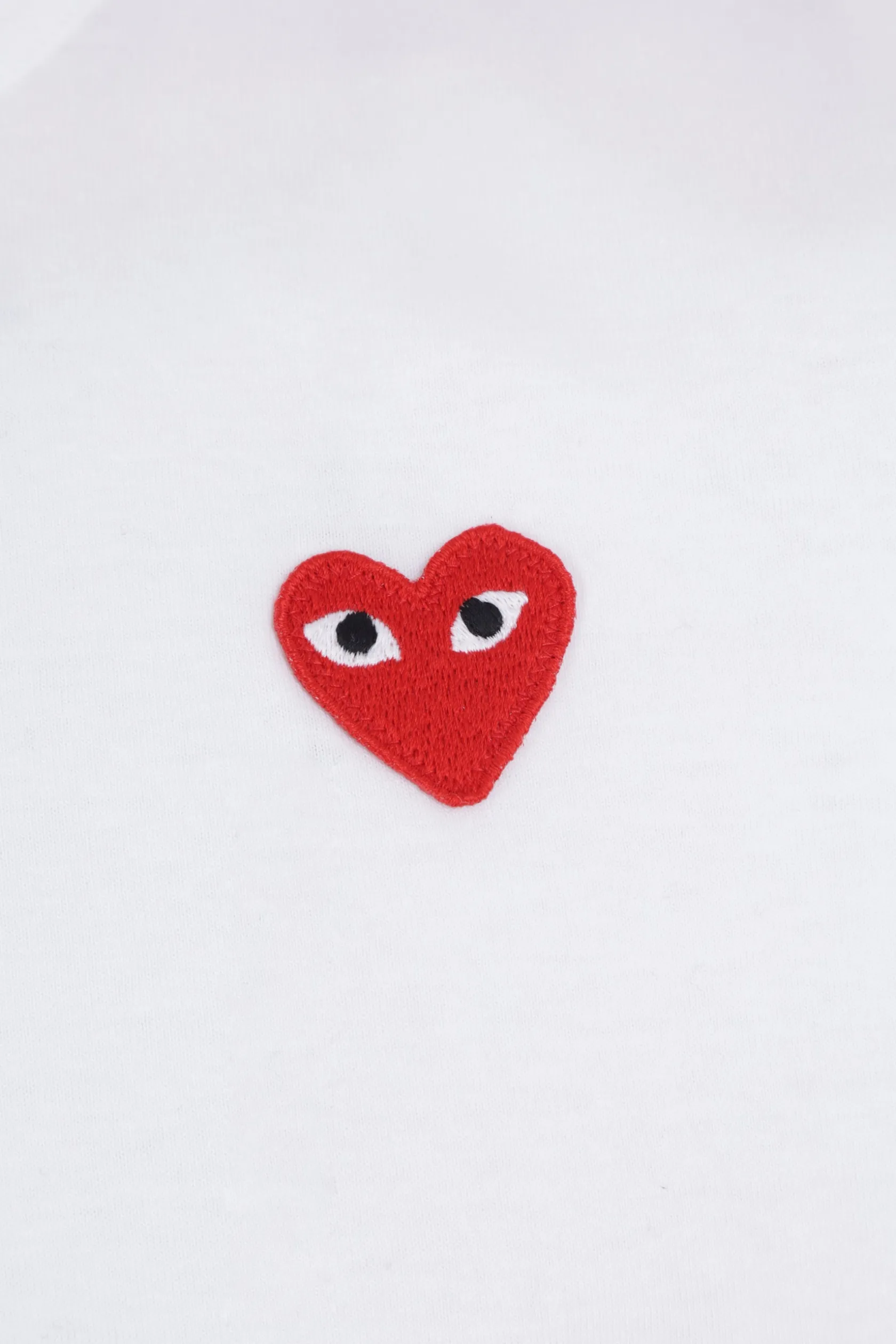 Topwear>COMME DES GARÇONS PLAY t-shirt in cotone patch logo Heart Bianco