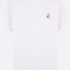 Topwear>MAISON KITSUNÉ t-shirt in cotone patch Speedy Fox Bianco