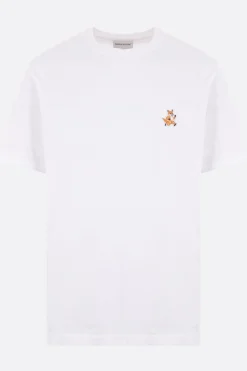 Topwear>MAISON KITSUNÉ t-shirt in cotone patch Speedy Fox Bianco