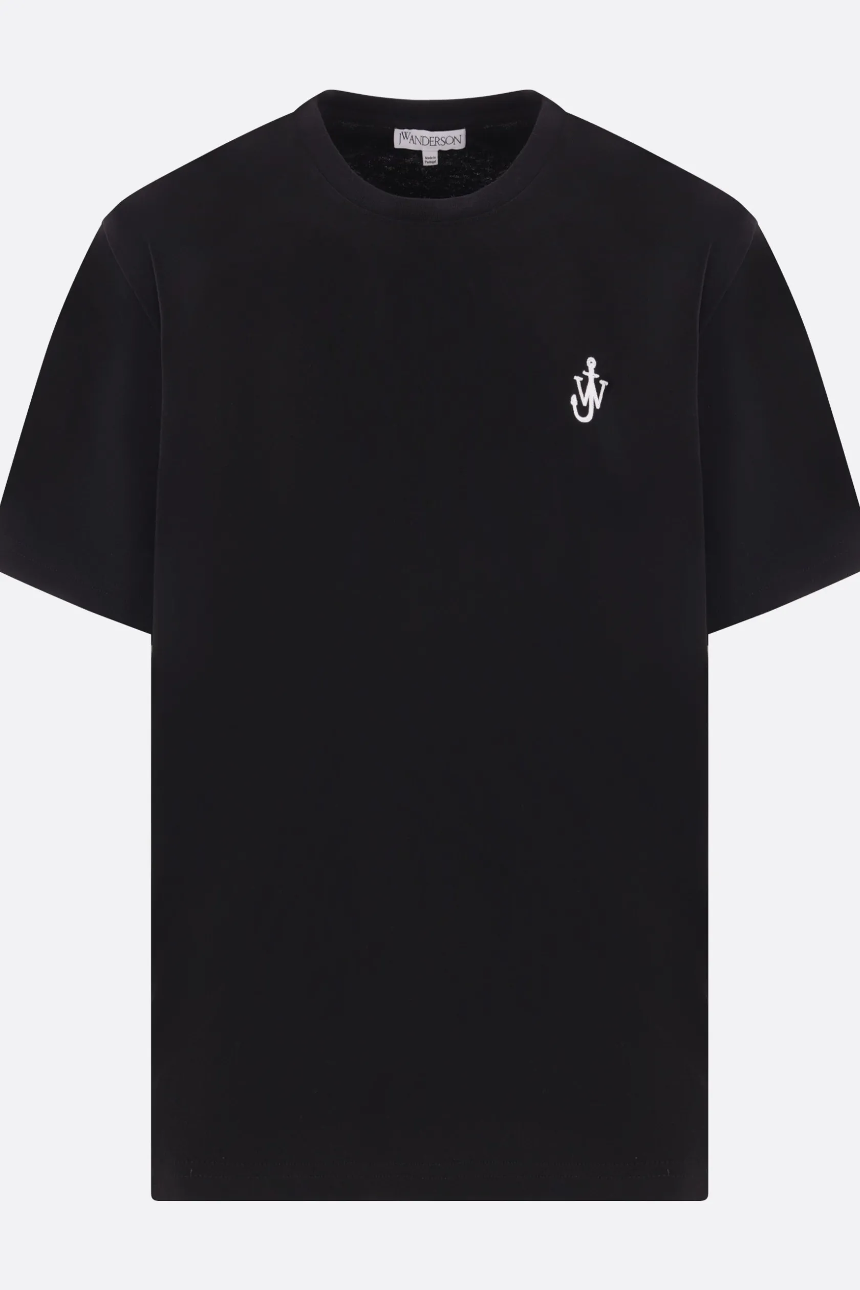 Topwear>JW ANDERSON t-shirt in cotone ricamo logo Anchor Nero