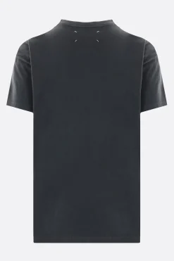 Topwear>MAISON MARGIELA t-shirt in cotone ricamo logo Nero