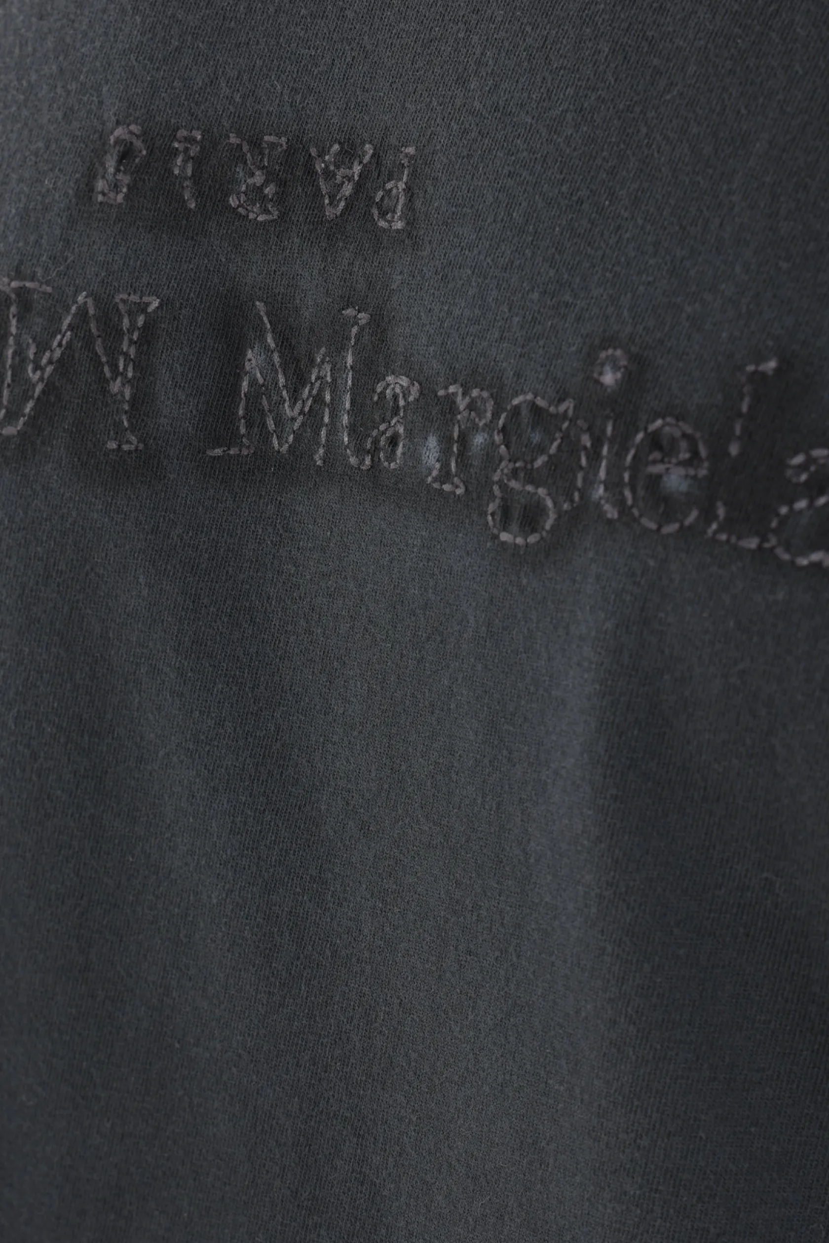 Topwear>MAISON MARGIELA t-shirt in cotone ricamo logo Nero
