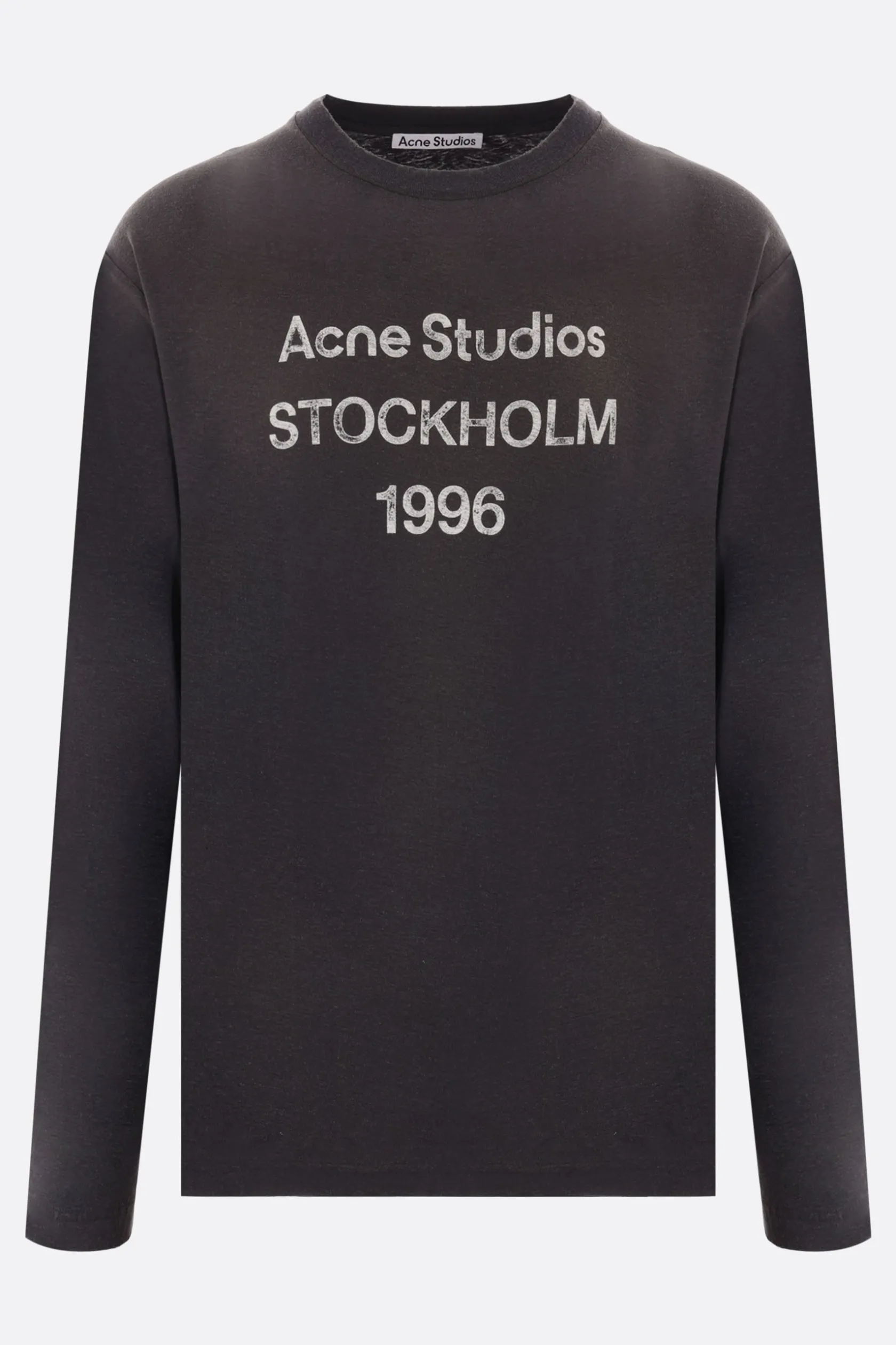 Topwear>ACNE STUDIOS t-shirt in cotone stampa 1996 Nero