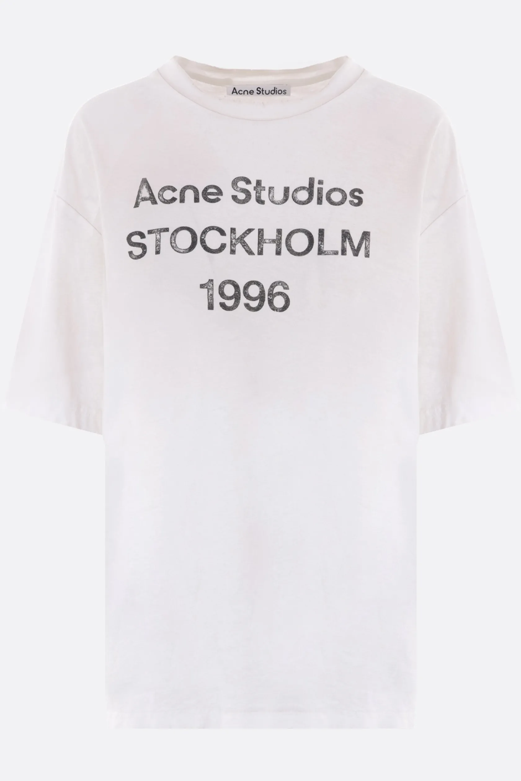 Topwear>ACNE STUDIOS t-shirt in cotone stampa 1996 Bianco