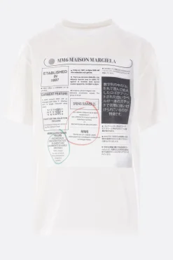 Topwear>MM6 t-shirt in cotone stampa giornalistica Bianco