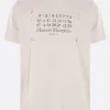 Topwear>MAISON MARGIELA t-shirt in cotone stampa logo numerico Bianco