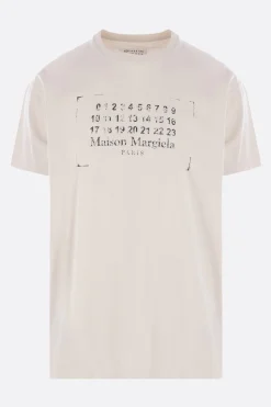 Topwear>MAISON MARGIELA t-shirt in cotone stampa logo numerico Bianco