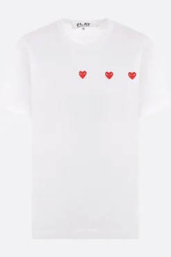 Topwear>COMME DES GARÇONS PLAY t-shirt in cotone stampa logo Heart Bianco