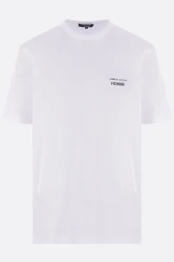 Topwear>COMME DES GARÇONS HOMME t-shirt in cotone stampa logo Bianco