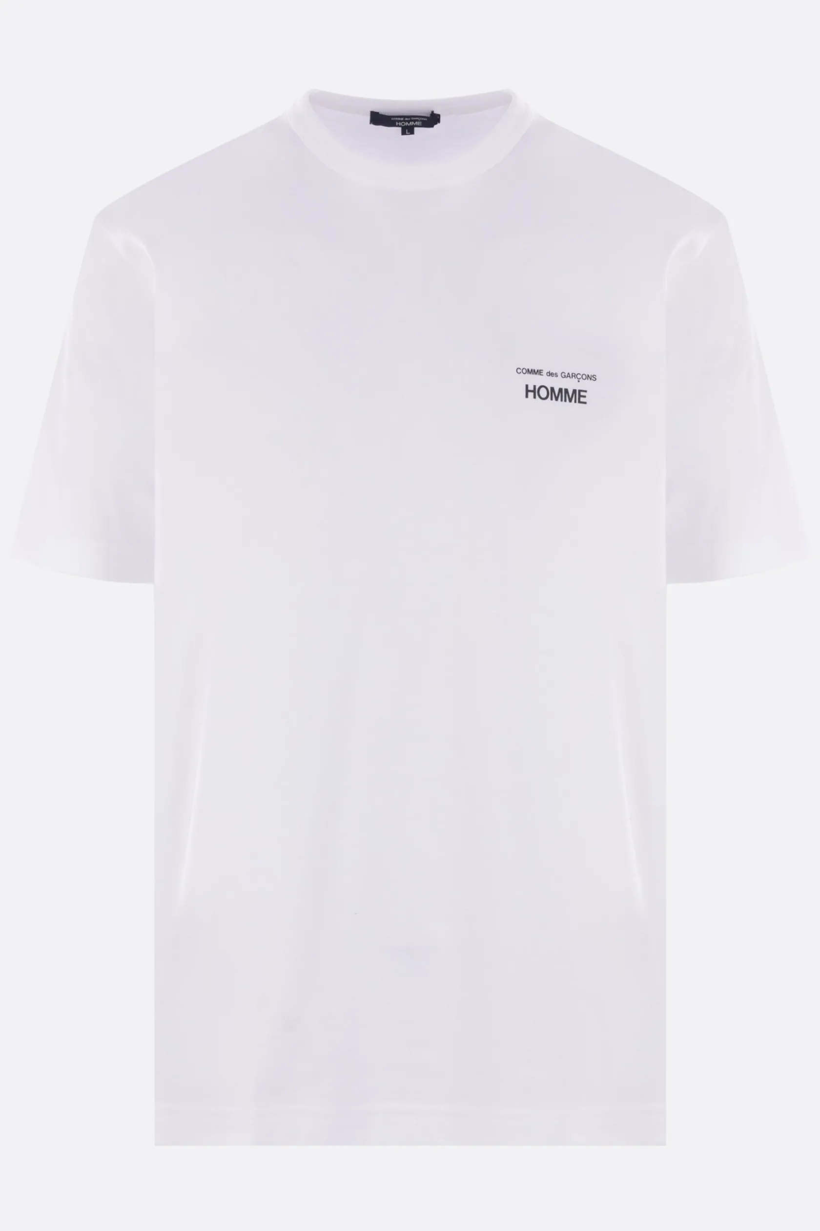 Topwear>COMME DES GARÇONS HOMME t-shirt in cotone stampa logo Bianco
