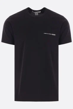 Topwear>COMME DES GARÇONS SHIRT t-shirt in cotone stampa logo Nero