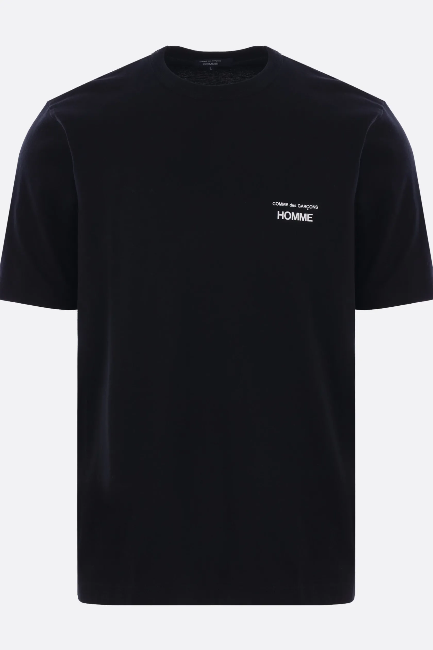 Topwear>COMME DES GARÇONS HOMME t-shirt in cotone stampa logo Nero