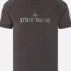 Topwear>STONE ISLAND t-shirt in cotone stampa logo Grigio