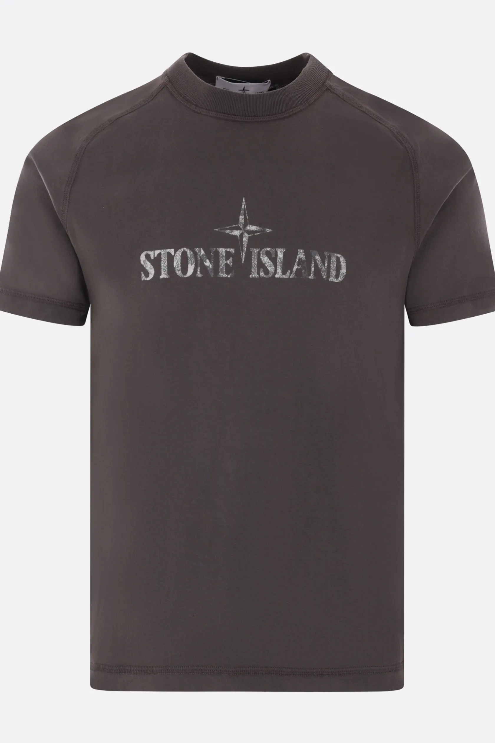 Topwear>STONE ISLAND t-shirt in cotone stampa logo Grigio