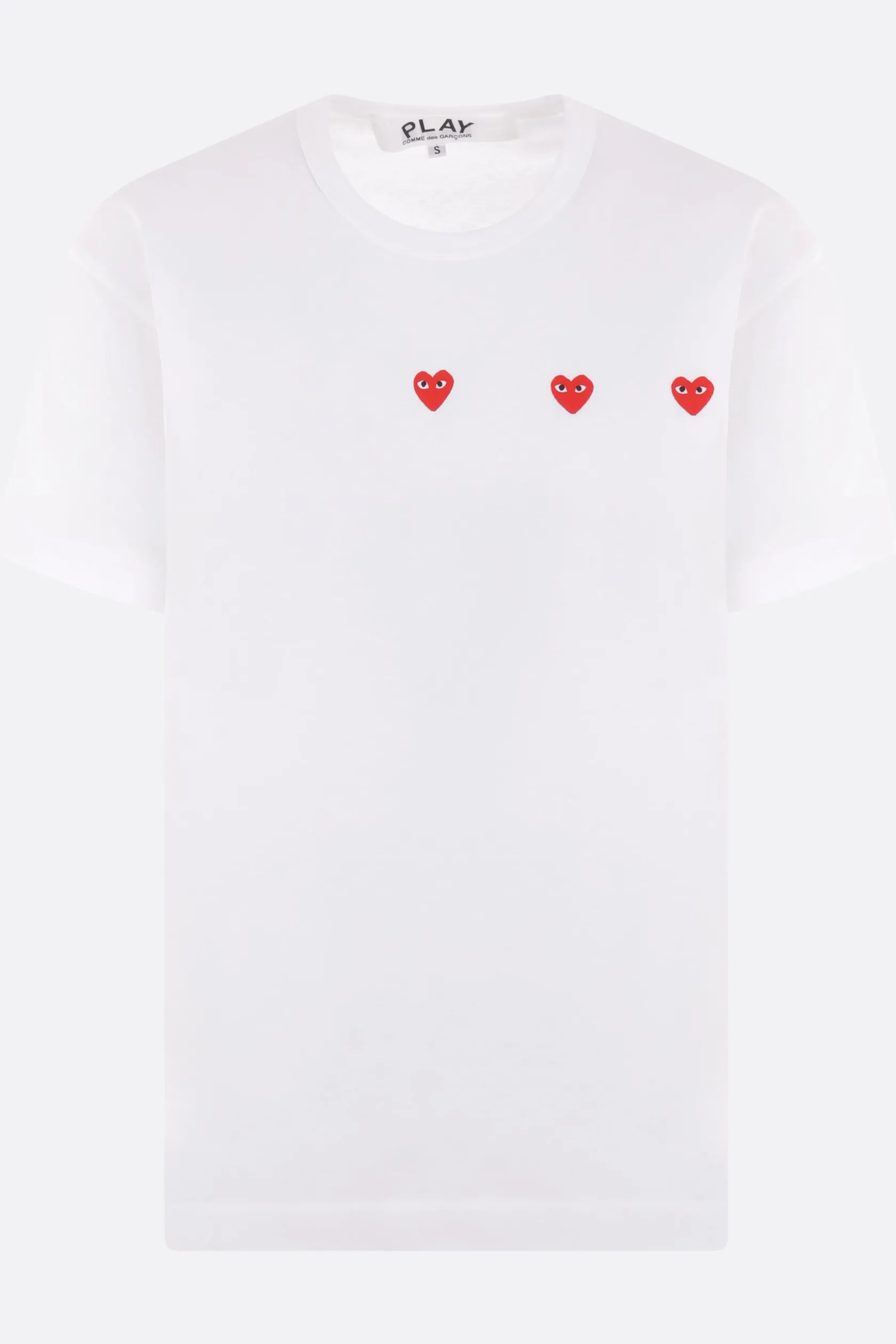 Topwear>COMME DES GARÇONS PLAY t-shirt in cotone stampa logo Heart Bianco