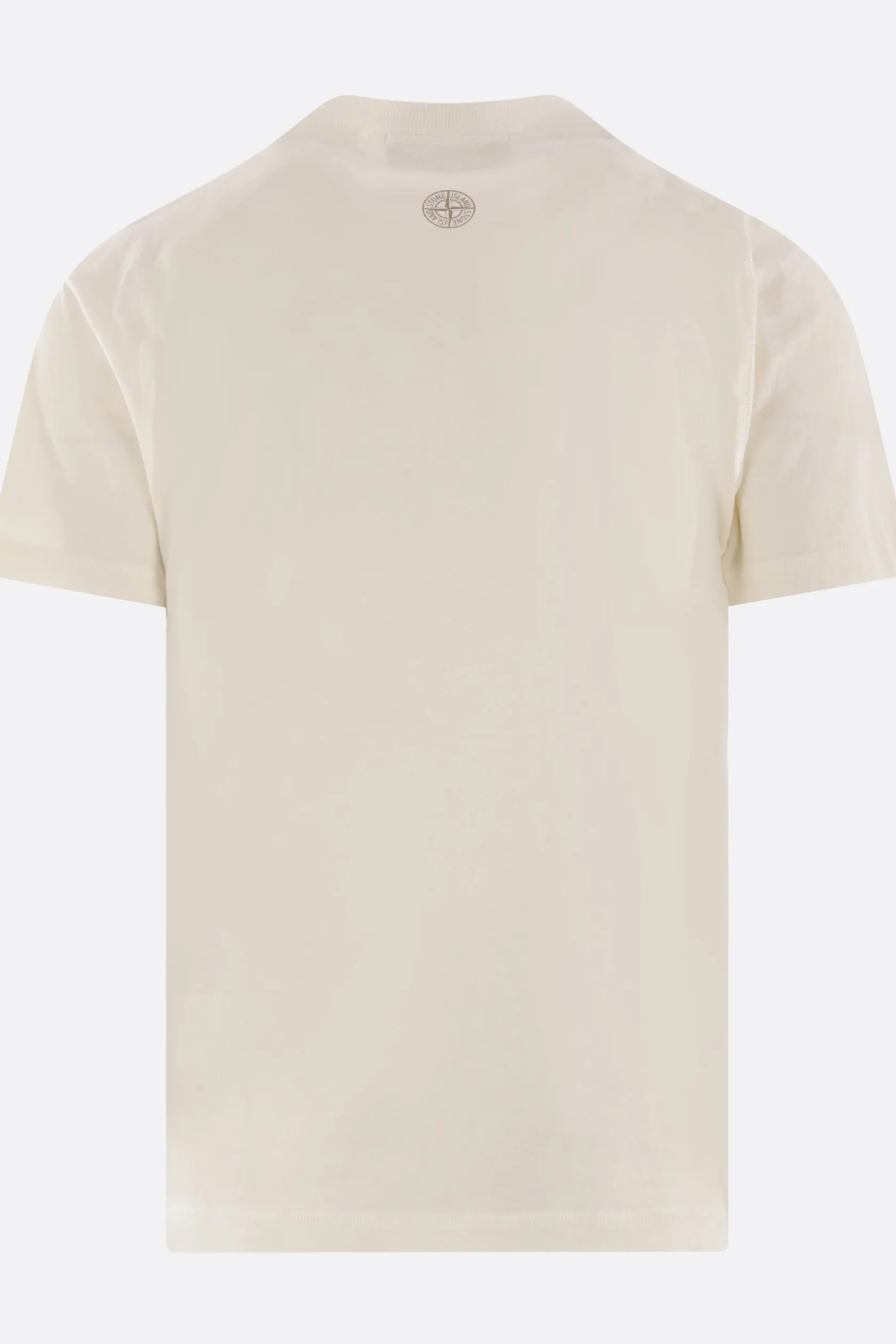 Topwear>STONE ISLAND t-shirt in cotone stampa logo Bianco