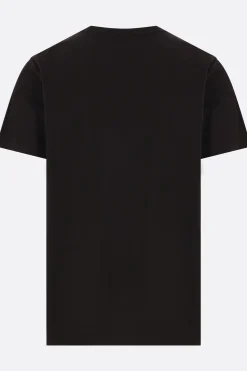Topwear>MONCLER t-shirt in cotone stampa logo Nero