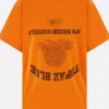 Topwear>MM6 t-shirt in cotone stampa Topaz blue Arancione