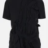 Topwear>COMME DES GARÇONS t-shirt in jersey con rouches Nero