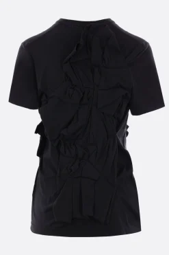 Topwear>COMME DES GARÇONS t-shirt in jersey con rouches Nero