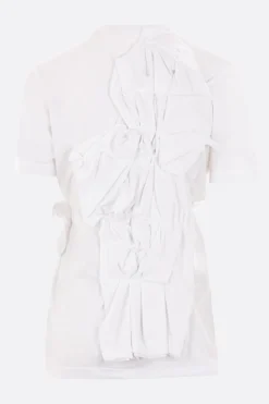 Topwear>COMME DES GARÇONS t-shirt in jersey con rouches Bianco