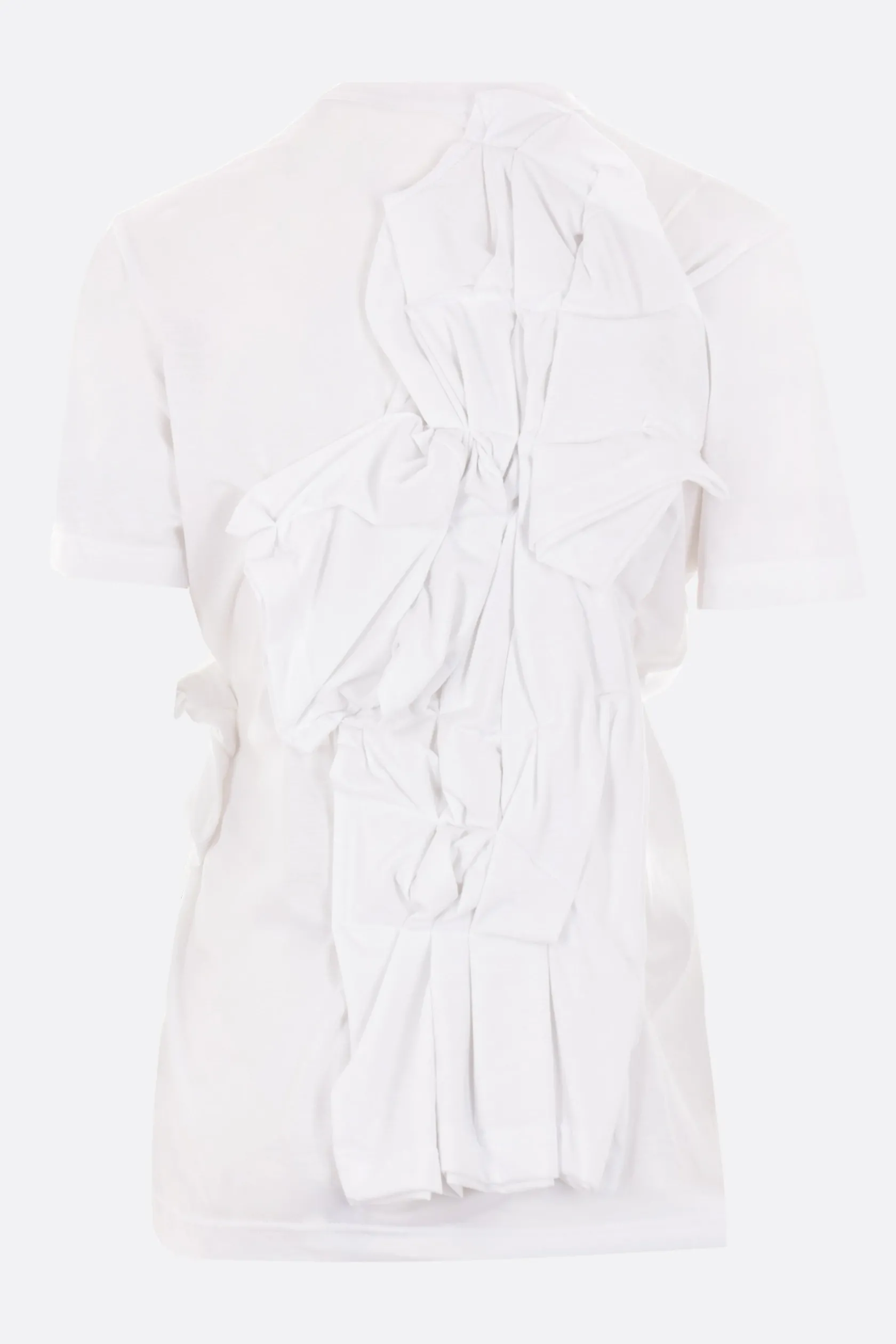 Topwear>COMME DES GARÇONS t-shirt in jersey con rouches Bianco