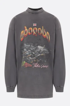 Topwear>BALENCIAGA t-shirt oversize a maniche lunghe Tbilisi Nero