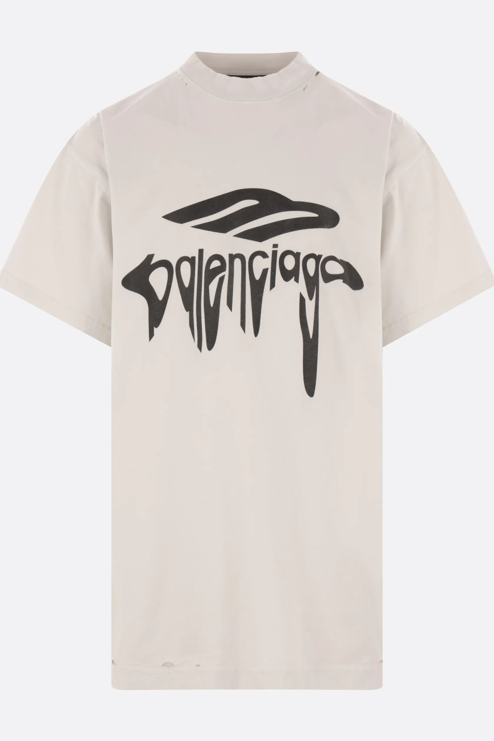 Topwear>BALENCIAGA t-shirt oversize 3B Liquefied in cotone Bianco