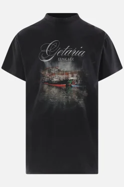 Topwear>BALENCIAGA t-shirt oversize Getaria in cotone Nero