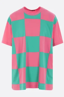 Topwear>COMME DES GARÇONS HOMME PLUS t-shirt oversize in cotone a scacchi Multicolor