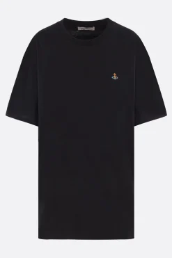 Topwear>VIVIENNE WESTWOOD t-shirt oversize in cotone organico ricamo Orb Nero