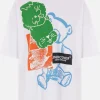 Topwear>UNDERCOVER t-shirt oversize in cotone stampa grafica Bianco