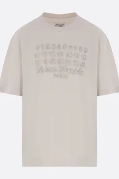 Topwear>MAISON MARGIELA t-shirt oversize in cotone stampa logo numerico Neutro
