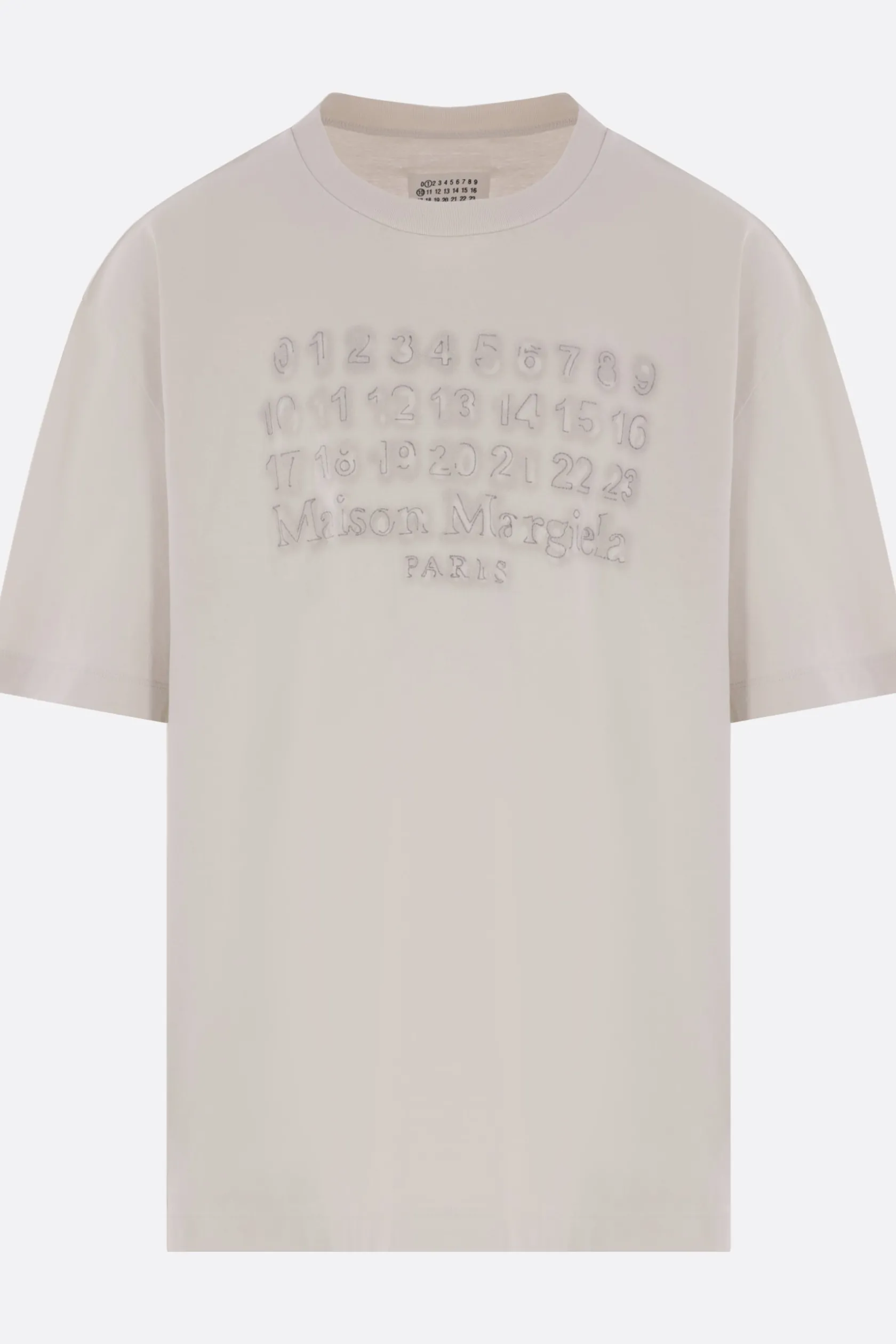 Topwear>MAISON MARGIELA t-shirt oversize in cotone stampa logo numerico Neutro