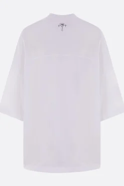 Topwear>PLAN C t-shirt oversize in cotone stampa Bianca Bianco