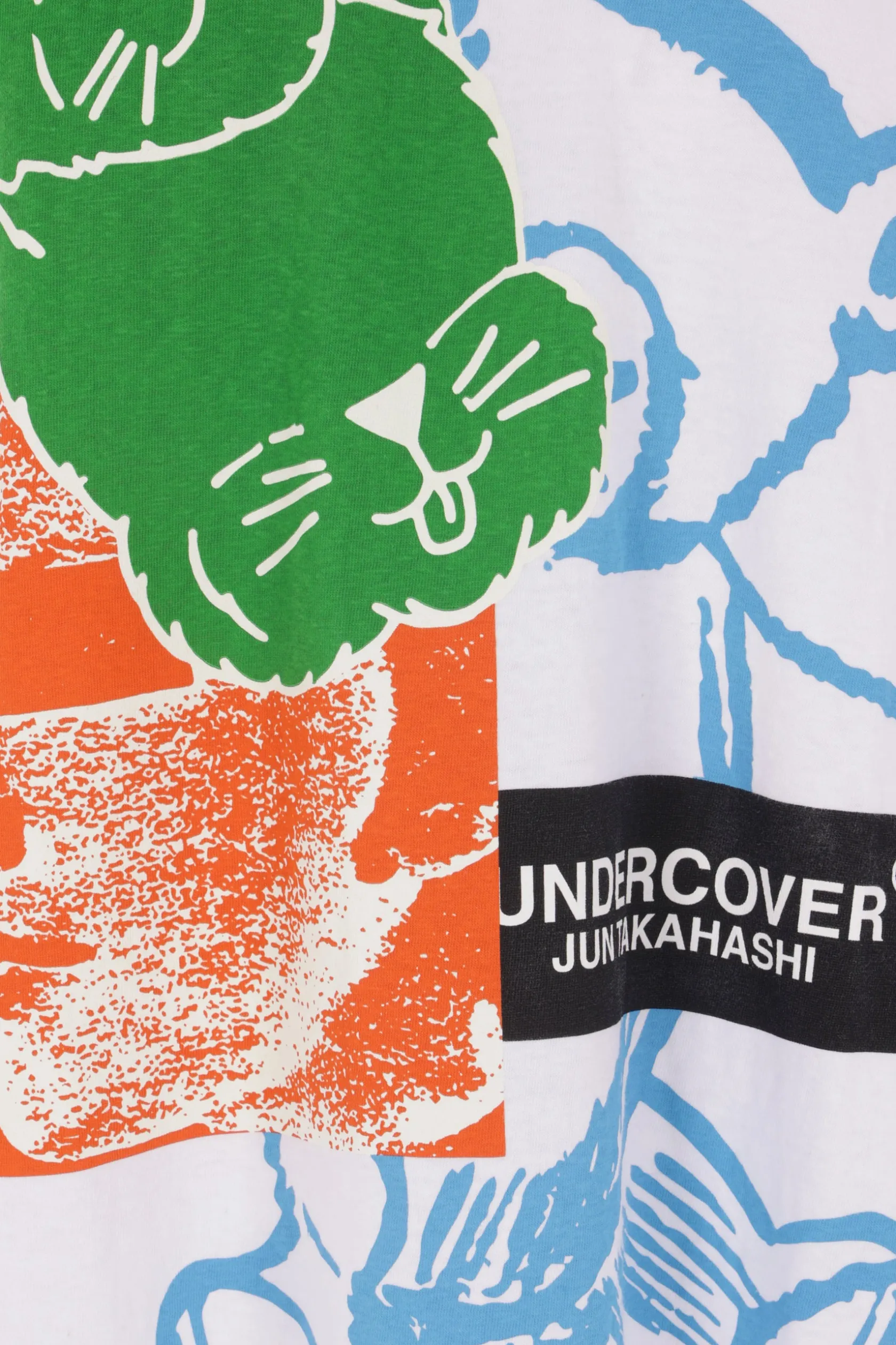 Topwear>UNDERCOVER t-shirt oversize in cotone stampa grafica Bianco
