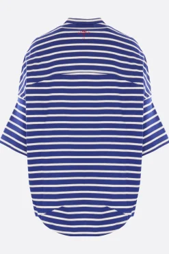 Topwear>PLAN C t-shirt oversize in jersey a righe Blu