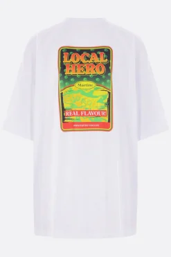 Topwear>MARTINE ROSE t-shirt oversize Local Hero in cotone Bianco