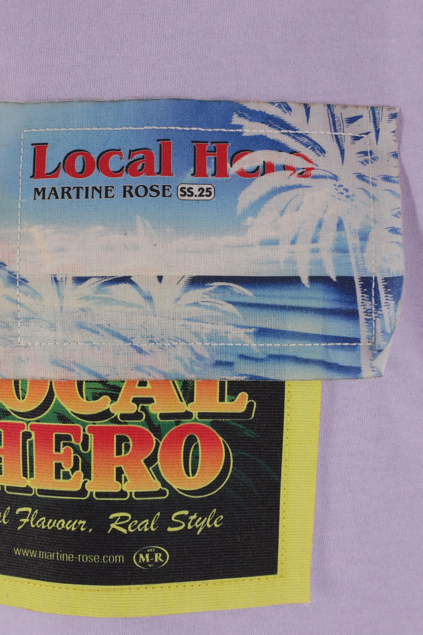 Topwear>MARTINE ROSE t-shirt Tropical Flyers in cotone Viola