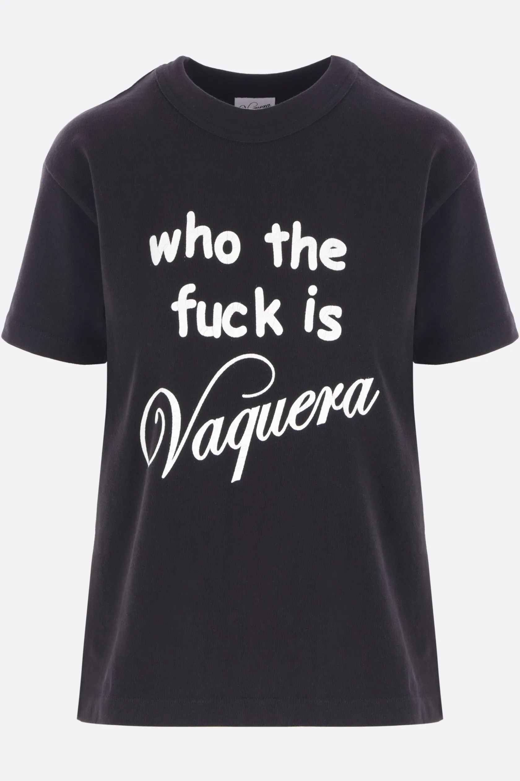 Topwear>VAQUERA t-shirt Who TF in cotone Nero